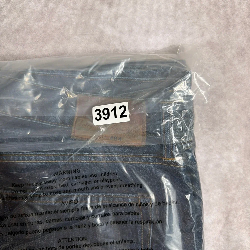 J.Crew 484 Slim‎ Fit Jeans Japanese Kaihara Denim 36x32 Dark Indigo Blue Mens